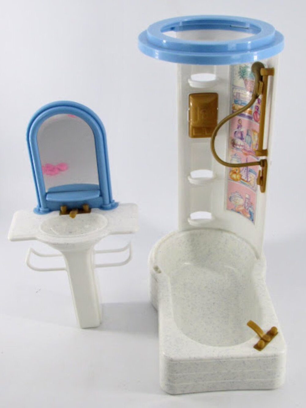 VINTAGE 1998 BARBIE SO REAL SO NOW BATHROOM PLAYSET BATHTUB & SINK